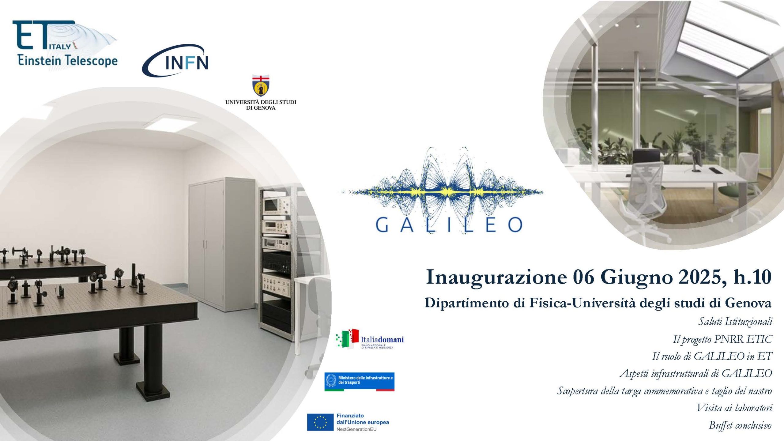 Inaugurazione progetto PNRR-ETIC GALILEO – 6 giugno, ore 10 Aula Magna
